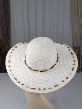 J Hats Beaded Wide Brim Sun Hat.
